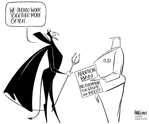 Political cartoon on Christian Right Hopeful of Victories by Ann Telnaes, Tribune Media Services