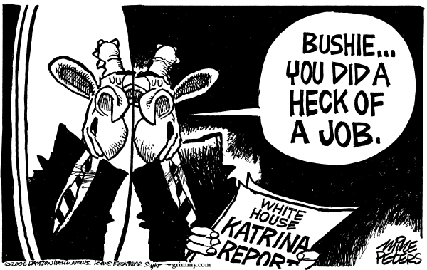 Political cartoon on New Oleans Celebrates by Mike Peters, Dayton Daily News
