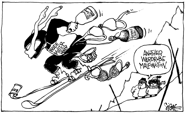 Political cartoon on Olympics Draw to a Close by Signe Wilkinson, Philadelphia Daily News