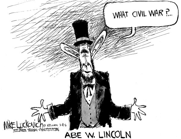 Political cartoon on Media to Blame for Iraq, Rumsfeld Says by Mike Luckovich, Atlanta Journal-Constitution