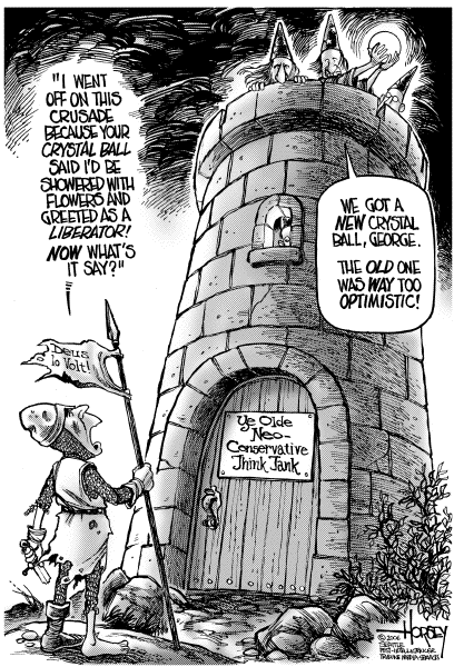 Political cartoon on Bush's Rating Approaches New Record by David Horsey, Seattle Post-Intelligencer