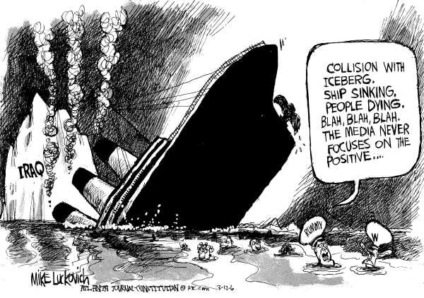 Political cartoon on US Fine-Tuning Iraq Strategy by Mike Luckovich, Atlanta Journal-Constitution