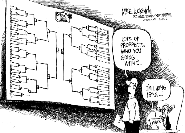 Editorial Cartoon by Mike Luckovich, Atlanta Journal-Constitution on Bush Goes on the Offensive