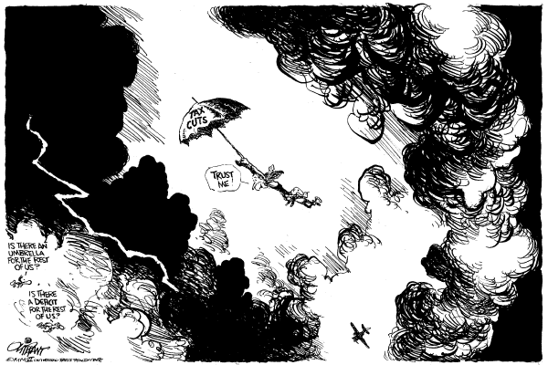 Editorial Cartoon by Pat Oliphant, Universal Press Syndicate on Debt Ceiling Raised
