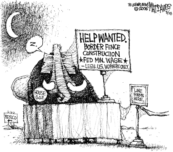 Editorial Cartoon by Matt Davies, Journal News on New Immigration Policy Imminent
