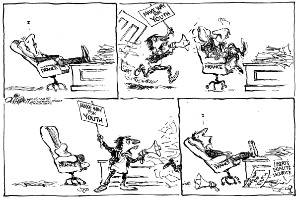 Editorial Cartoon by Pat Oliphant, Universal Press Syndicate on In Other News