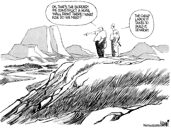 Editorial Cartoon by Don Wright, Palm Beach Post on Congress Debates Immigration Reform