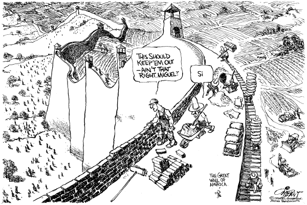 Editorial Cartoon by Pat Oliphant, Universal Press Syndicate on Congress Debates Immigration Reform