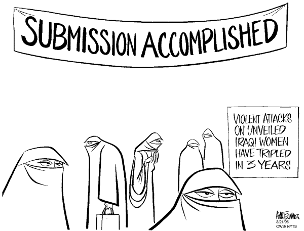 Editorial Cartoon by Ann Telnaes, CWS/CartoonArts Intl. on Rice Calls for Change in Iraq