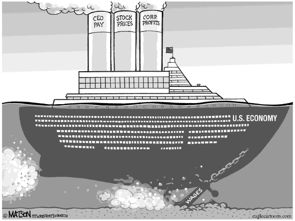 Editorial Cartoon by RJ Matson, Cagle Cartoons on US Economy a Mixed Bag