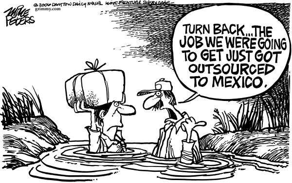 Editorial Cartoon by Mike Peters, Dayton Daily News on US Economy a Mixed Bag