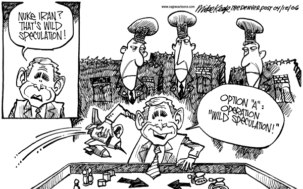 Editorial Cartoon by Mike Keefe, Denver Post on Iran Claims Entry Into Nuclear Club