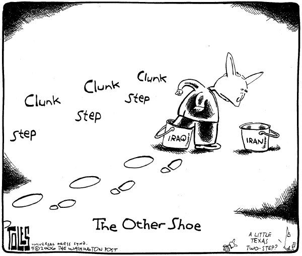 Editorial Cartoon by Tom Toles, Washington Post on Iran Claims Entry Into Nuclear Club