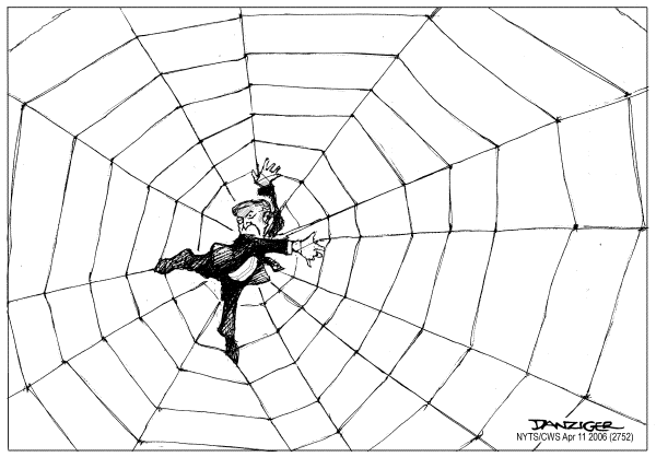 Editorial Cartoon by Jeff Danziger, CWS/CartoonArts Intl. on Leak Was for Good of Nation, Bush Says