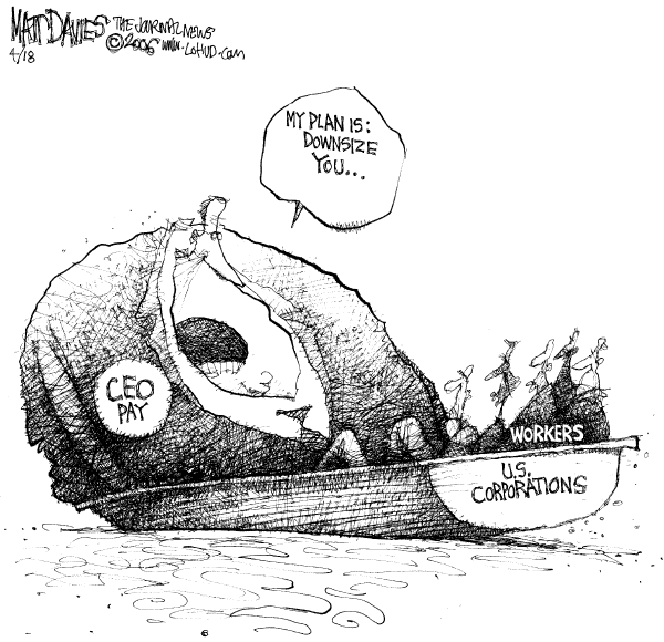 Editorial Cartoon by Matt Davies, Journal News on Economy Stays on Course