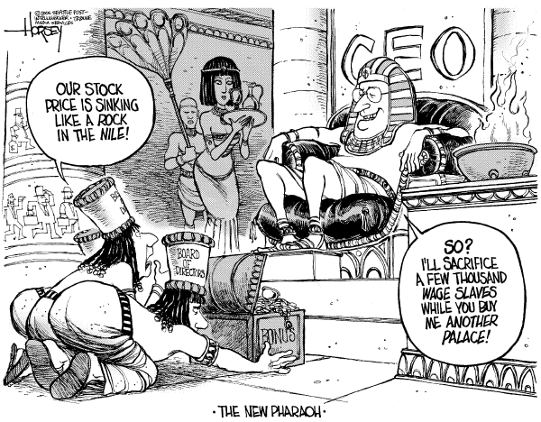 Editorial Cartoon by David Horsey, Seattle Post-Intelligencer on Economy Stays on Course