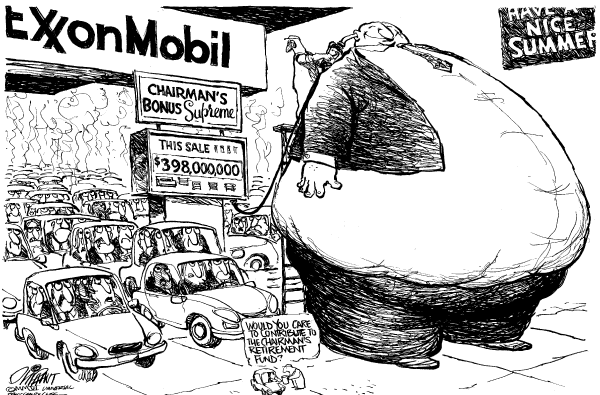 Editorial Cartoon by Pat Oliphant, Universal Press Syndicate on Economy Stays on Course