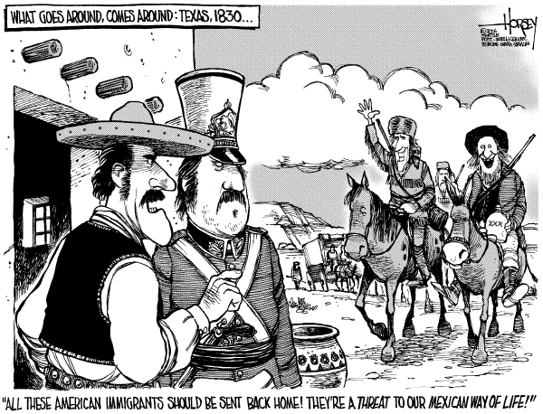 Editorial Cartoon by David Horsey, Seattle Post-Intelligencer on Immigration Policy Debated