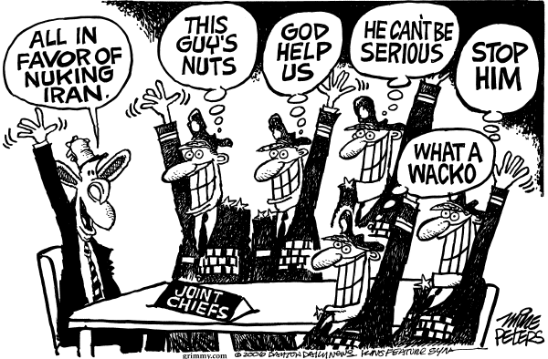 Editorial Cartoon by Mike Peters, Dayton Daily News on Bush Seeks Diplomatic Solution on Iran