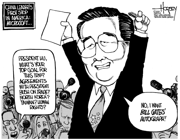 Editorial Cartoon by David Horsey, Seattle Post-Intelligencer on In Other News
