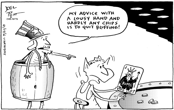 Editorial Cartoon by Joel Pett, Lexington Herald-Leader, CWS/CartoonArts Intl. on Pressure Mounts on Rumsfeld