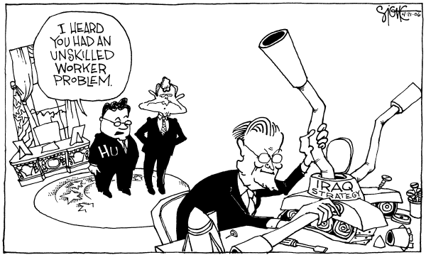 Editorial Cartoon by Signe Wilkinson, Philadelphia Daily News on China's President Visits US