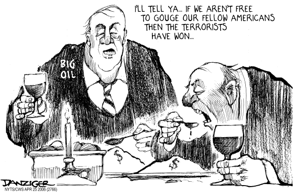 Editorial Cartoon by Jeff Danziger, CWS/CartoonArts Intl. on Gas Prices Soar