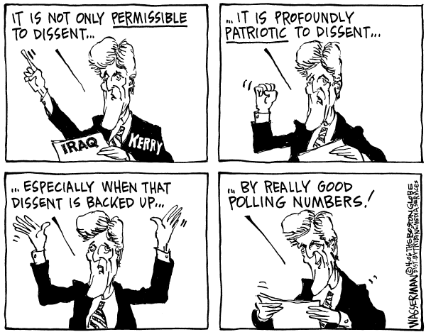 Editorial Cartoon by Dan Wasserman, Boston Globe on Major Breakthrough in Iraq