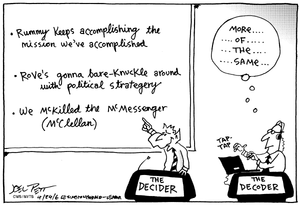 Editorial Cartoon by Joel Pett, Lexington Herald-Leader, CWS/CartoonArts Intl. on New White House Staff Takes Shape