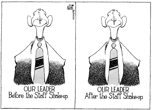 Editorial Cartoon by Don Wright, Palm Beach Post on New White House Staff Takes Shape