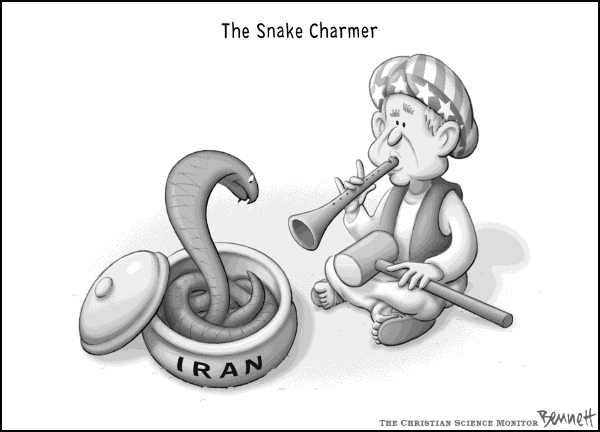 Editorial Cartoon by Clay Bennett, Christian Science Monitor on President Pitches His Plans