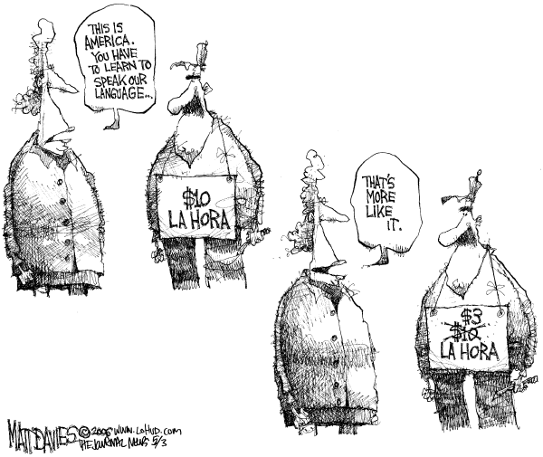 Editorial Cartoon by Matt Davies, Journal News on Immigration Battle Heats Up