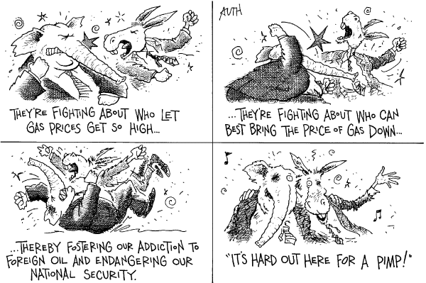 Editorial Cartoon by Tony Auth, Philadelphia Inquirer on Record Profits for Exxon