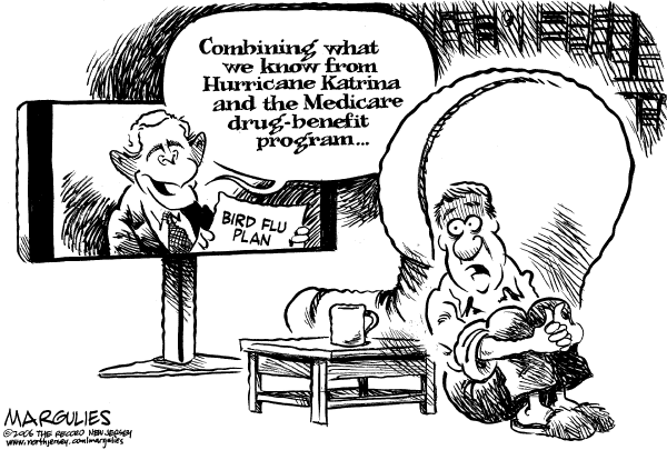 Editorial Cartoon by Jimmy Margulies, The Record, New Jersey on President Refuses to Back Down