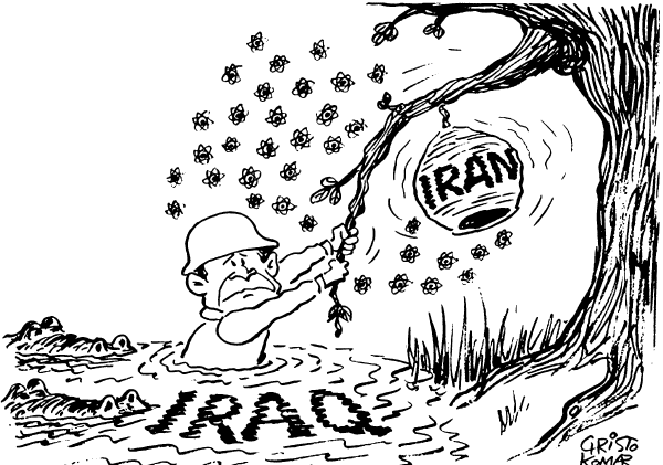 Editorial Cartoon by Christo Komarnitski, Sofia, Bulgaria on US Targets Iran
