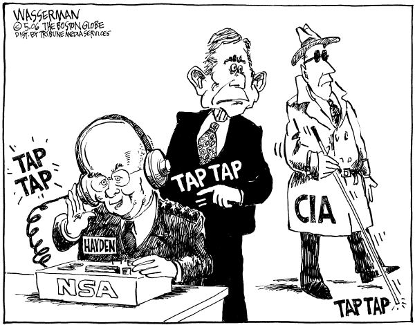 Editorial Cartoon by Dan Wasserman, Boston Globe on Phone Records Seized