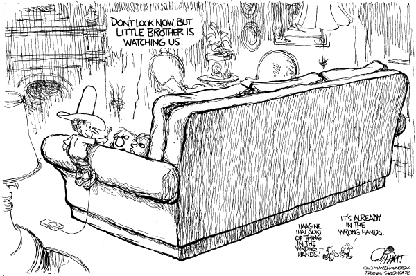Editorial Cartoon by Pat Oliphant, Universal Press Syndicate on Phone Records Seized