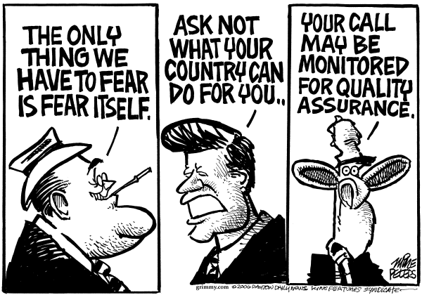 Editorial Cartoon by Mike Peters, Dayton Daily News on Phone Records Seized