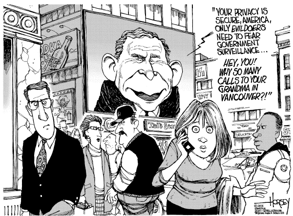 Editorial Cartoon by David Horsey, Seattle Post-Intelligencer on Phone Records Seized