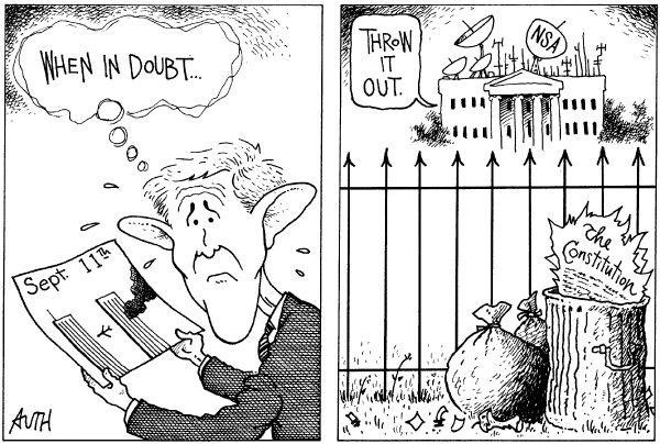 Editorial Cartoon by Tony Auth, Philadelphia Inquirer on Phone Records Seized