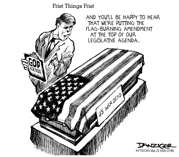 Editorial Cartoon by Jeff Danziger, CWS/CartoonArts Intl. on Big Progress in Iraq