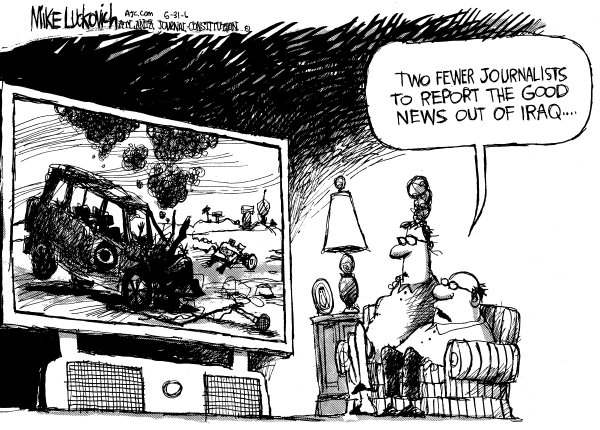 Editorial Cartoon by Mike Luckovich, Atlanta Journal-Constitution on Violence Escalates in Iraq