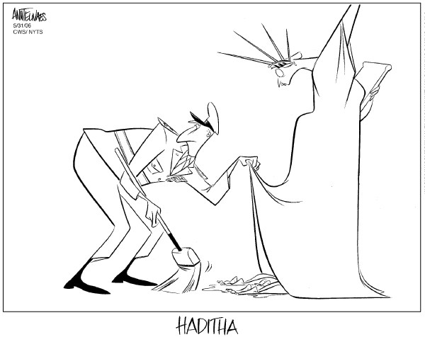 Editorial Cartoon by Ann Telnaes, CWS/CartoonArts Intl. on Marines Massacre Iraqi Civilians