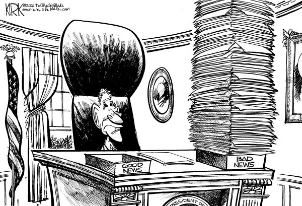 Editorial Cartoon by Kirk Walters, Toledo Blade on Bush Stays on Course