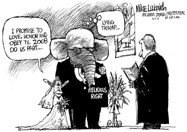Editorial Cartoon by Mike Luckovich, Atlanta Journal-Constitution on Bush Stays on Course