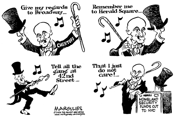 Editorial Cartoon by Jimmy Margulies, The Record, New Jersey on Another Day of No Attacks in US