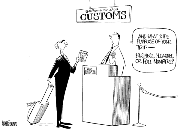 Editorial Cartoon by Ann Telnaes, CWS/CartoonArts Intl. on Bush Makes Surprise Visit to Iraq