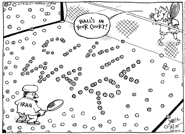 Editorial Cartoon by Joel Pett, Lexington Herald-Leader, CWS/CartoonArts Intl. on Bush Makes Surprise Visit to Iraq