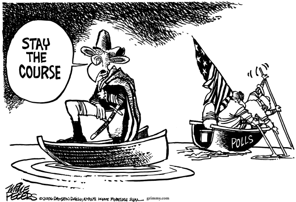 Editorial Cartoon by Mike Peters, Dayton Daily News on President's Poll Numbers Rise
