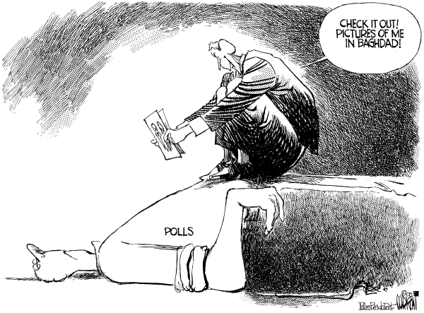 Editorial Cartoon by Don Wright, Palm Beach Post on President's Poll Numbers Rise